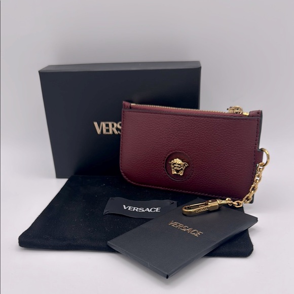 Versace Accessories - ‼️SOLD‼️VERSACE Grained Calfskin La Medusa Zip Card Case